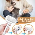 Cat Steam Brush 3 in 1 Pet Hair Grooming Brush with Steam and Release Button for Indoor Cats Pets Dogs Hair Removal Shedding - Image 4