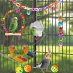 Bird Toys for Parakeets, Parrots, Conures, Cockatiels, Love Birds, Finches, Mynah, Budgerigar - 9Pcs Wooden Ladder Bridge, Swing, Hammock, Cage Accessories - Image 4