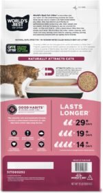 WORLD'S BEST CAT LITTER Good Habits Cat Attract Litter | Natural Plant-Based Attractant | Multicat Flushable Corn Litter | Unscented Odor Control | Low Tracking & Lightweight | Made in USA 15lb Bag - Image 3