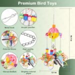 Bird Toys for Parrots and Conures, Colorful Chew Sneakers, Bell Balls, Acrylic Pacifiers, Durable Toys for Small and Medium Birds, Hanging Bird Cage - Image 3