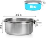 Okllen 4 Pack Bird Feeding Dish Cups, Detachable Stainless Steel Bird Food Bowls with Clamp for Chinchilla Parrot Cockatiel Conure Budgies Parakeet Small Animal - Image 3