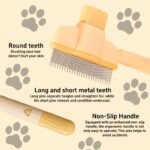 TemApex 2PCS Pet Comb for Dogs & Cats with Long & Short Stainless Steel Metal Teeth for Shedding and Tangles, Self-Cleaning Pet Comb for Dogs and Cats, Comfort and safety - Image 4