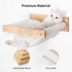 FUKUMARU Cat Hammock Wall Mounted, Kitty Beds and Perches, Wooden Cats Furniture, Stable Wall Shelves for Sleeping, Playing, Climbing, and Lounging - Image 4