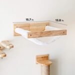 FUKUMARU Cat Hammock Wall Mounted, Kitty Beds and Perches, Wooden Cats Furniture, Stable Wall Shelves for Sleeping, Playing, Climbing, and Lounging - Image 5