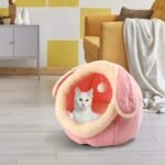 PowerKing Cat Bed for Indoor Cats,Cat House Furniture for Pet Kitten Tent Cave,Cute Dog Beds for Puppy Medium Dogs with Removable Washable Soft Cushioned Pillow,New Pink - Image 4