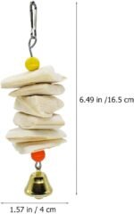 2pcs Parrot Chewing Calcium Supplement Cuttlebone Wooden Beads String Fun Bite Plaything for Birds and Parakeets Teeth Grinding Health Random Color - Image 3