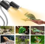 Reptile Heat Lamp, Dual-Head UVA UVB Reptile Light, Heating Lamp with Cycle Timer, Heat Lamp for Reptiles Bearded Dragon Turtle Crab Snake Lizard, Separate Control, 3 Basking Bulbs Light - Image 4