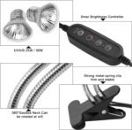 Reptile Heat Lamp, Dual-Head UVA UVB Reptile Light, Heating Lamp with Cycle Timer, Heat Lamp for Reptiles Bearded Dragon Turtle Crab Snake Lizard, Separate Control, 3 Basking Bulbs Light - Image 5