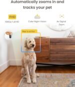 Furbo Mini Pet Camera: Security Cam w/Barking/Meowing Alerts, Cat or Dog Tracking w/Phone App, Smart Home Indoor Monitoring, 2-Way Speaker. No Subscription Needed. Standard See, Talk & Toss Features - Image 4