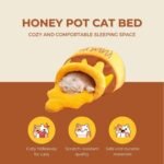 Honey Pot Cat Bed - Comfortable Memory Foam Pet Furniture with Removable Cushion - Stylish and Washable Cat Bed for Small Cats and Breeds - Image 3
