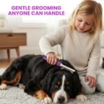 Poodle Pet Detangling Pet Comb with Long & Short Stainless Steel Teeth for Removing Matted Fur, Knots & Tangles – Detangler Tool Accessories for Safe & Gentle DIY Dog & Cat Grooming - Image 4