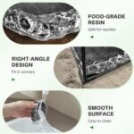 TRUVIC 2 Pack Reptile Feeding Dish Set, Reptile Water Dish Food Bowls for Bearded Dragon Tank Accessories, Resin Terrarium Bowls for Leopard Gecko, Lizard, Chameleon, Hermit Crab, Tortoise, Frog - Image 4