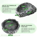 TRUVIC 2 Pack Reptile Feeding Dish Set, Reptile Water Dish Food Bowls for Bearded Dragon Tank Accessories, Resin Terrarium Bowls for Leopard Gecko, Lizard, Chameleon, Hermit Crab, Tortoise, Frog - Image 7