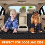 Dog Car Seat Cover, Back Seat Cover for Dogs Pet Car Seat Protector Waterproof Bench Car Seat Cover, Non-Slip Reat Seat Cover fits Middle Armrest for Most Cars Trucks SUVs - Black - Image 3