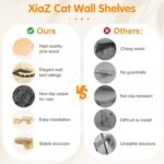 XiaZ Cat Wall Shelves, Corner Cat Shelf with 3 Wide Perch Steps, Kitty Wall Climber Wooden Furniture up to 25lbs, Modern Floating Cats Stairs for Indoor Sleeping, Playing, Climbing - Image 3