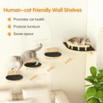 XiaZ Cat Wall Shelves, Corner Cat Shelf with 3 Wide Perch Steps, Kitty Wall Climber Wooden Furniture up to 25lbs, Modern Floating Cats Stairs for Indoor Sleeping, Playing, Climbing - Image 5