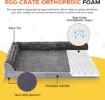 Dog Beds Large Sized Dogs, XL Orthopedic Dog Beds for Large Dogs 42"x30"x7.5", Waterproof Pet Bed with Washable Cover, L-Shaped Pet Couch with Portable Handle, Grey - Image 3