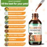Oral Flea and Tick Support for Dogs and Cats, Natural Dog Flea and Tick Defense, Cat Flea Drops Supplements with Vitamin for Pets - All Breeds and Ages - Bacon - Image 3