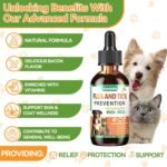 Oral Flea and Tick Support for Dogs and Cats, Natural Dog Flea and Tick Defense, Cat Flea Drops Supplements with Vitamin for Pets - All Breeds and Ages - Bacon - Image 5