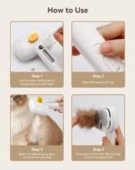 ROJECO 3-in-1 Pet Steam Brush for Cats&Dogs-Pet Spray Hair Removal Detangling Comb with Adjustable Mist,Handheld Deshedding Grooming Tool for Long/Short Hair,Massage Brush & Shedding Control,Cordless - Image 4