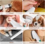Dog Grooming Kit, Pet Grooming Vacuum with Pet Clipper Nail Grinder, Dog Hair Vacuum with 6 Pet Grooming Tools for Dogs Cats Shedding Grooming - Image 5