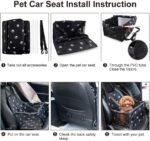 Petbobi Pet Reinforce Car Booster Seat for Dog Cat Portable and Breathable Bag with Seat Belt Dog Carrier Safety Stable for Travel Look Out,with Clip on Leash with PVC Tube (Foot) - Image 5