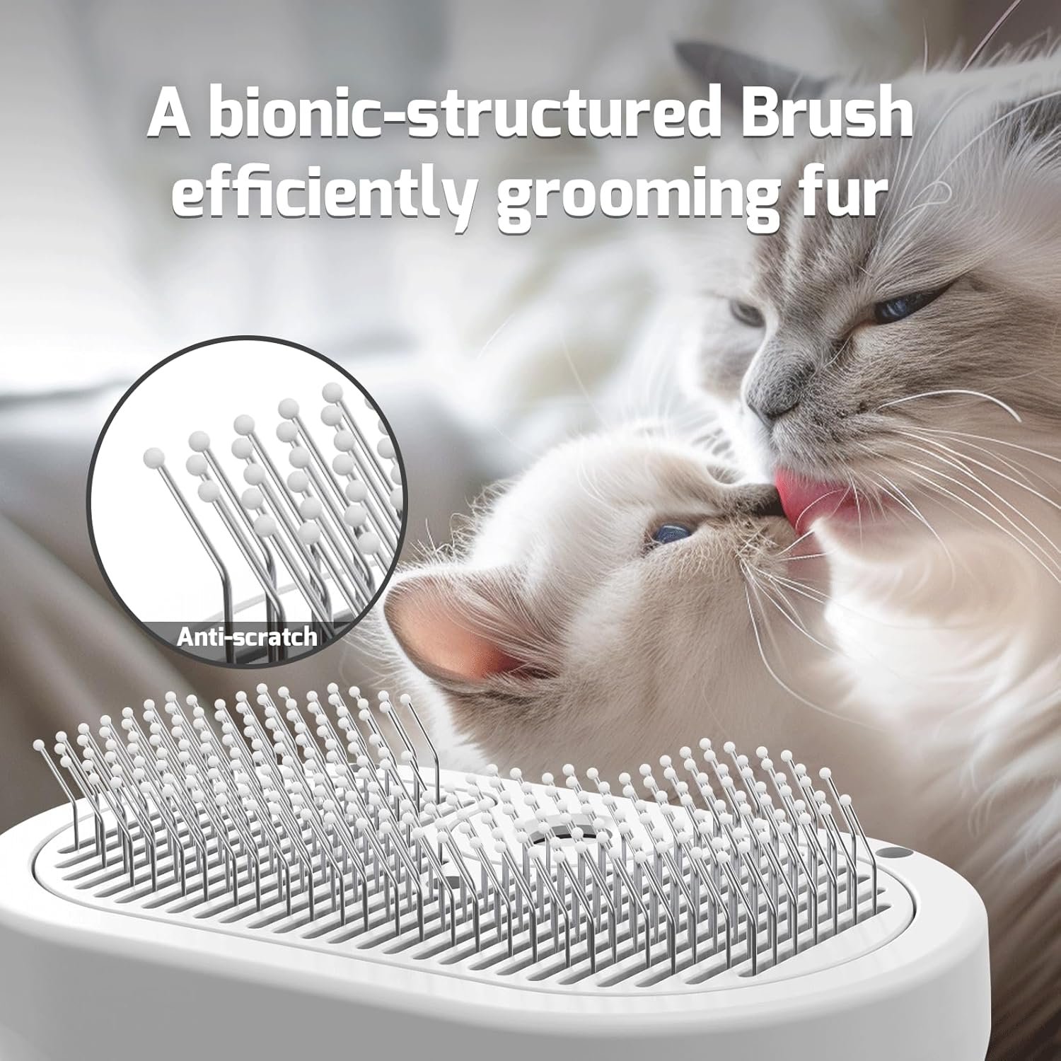 ​Cat Steam Brush for Shedding, 3 In 1 Steam Cat Brush Self Cleaning, Dog Brush for Long and Short Hair Dogs and Cats, Pet Grooming Comb Remove Tangled Loose Hair, Type-C Fast Charging (White) - Image 3