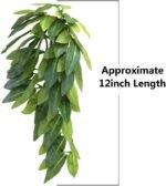 SLSON Reptile Plants Hanging Silk Terrarium Plant with Suction Cup for Bearded Dragons,Lizards,Geckos,Snake Pets and Hermit Crab Tank Habitat Decorations,Small Size,12 inches Green - Image 4
