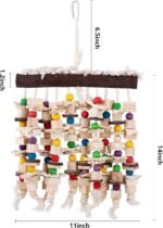 Deloky Large Bird Parrot Chewing Toy -Natural Wooden Blocks Bird Parrot Tearing Toys Suggested for Large Macaws cokatoos,African Grey and a Variety of Amazon Parrots (Natural) - Image 3