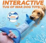 LEGEND SANDY Dog Toys for Aggressive Chewers, Large Dog Toys to Keep Them Busy, Interactive Squeaky Pet Toys, Tug of War, Crinkle Blue Shark (Blue) - Image 3