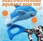 LEGEND SANDY Dog Toys for Aggressive Chewers, Large Dog Toys to Keep Them Busy, Interactive Squeaky Pet Toys, Tug of War, Crinkle Blue Shark (Blue) - Image 4