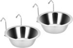 2PCS Kennel Water Bowl Hanging,Stainless Steel Puppy Bowls for Small Dog Cage,Kennel, Crate, Catio Accessories,Dog Crate Water Bowl Dish Feeder Food Holder No Spill(8oz/1cup) - Image 2