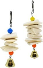 2pcs Parrot Chewing Calcium Supplement Cuttlebone Wooden Beads String Fun Bite Plaything for Birds and Parakeets Teeth Grinding Health Random Color - Image 2
