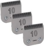 3 Pack 10# Removable Dog Grooming Blades, Made of Carbonized Steel, Suitable for Andis/Oster A5/Wahl KM Series, Cutting Length 1/16" (1.5 mm) - Image 2