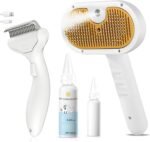 3-in-1 Pet Steam Brush Set for Dogs & Cats, Grooming Comb with Spray, Defur Tool, Water-Assisted Hair Removal, Spritz Brush, Multi-Purpose Kit, Undercoat Rake, Deshedding Brushes, Dematting Brush. - Image 2