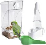 Automatic No Mess Bird Feeder and Water Dispenser Set, Acrylic Food Container and Drinker Bowl for Parrot Cage, Easy Clean Accessories for Parakeets Cockatiels Lovebirds and Other Small Pets - Image 2