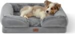 Bedsure Orthopedic Dog Bed Medium Size Dogs - Washable Small Medium Dog Cat Bed Waterproof, Comfort Cats Couch Sofa with Washable Removable Cover, Pets Bed with Nonskid Bottom, Grey, 28" - Image 2