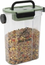 Bird Food Container,Pet Food Storage Bin with Side Pouring Spout and Handle,5lb Bird Seed Storage Container,Airtight BPA Free Portable BirdSeed Storages for Outside Feeders Container Holder - Image 2