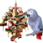 Bird Toys, Parrot Toys, Bird Toys Made of Natural Multi-Colored Wooden Blocks for African Grey Parrots, Amazon Parrots, Small and Medium-Sized Birds to Exercise Beak Strength - Image 2