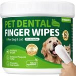 Dog Dental Care Wipes - 60Ct Tooth Brushing kit, Heavy Duty Teeth Cleaning for Dogs & Cats, Remove Tartar & Plaque, Dog Breath Freshener, Dog Toothbrush & Toothpaste Alternatives - Image 2