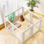 FXW AuraSpace Acrylic Indoor Dog Playpen for Puppies and Small Dogs, 24 Inch, 8 Panels, White - Image 2