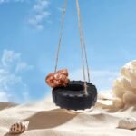 Hermit Crab Tire Swing Toy, Hermit Crab Climbing Toy, Reptile Tank Aquarium Decoration Accessory, Suitable for Small to Medium Sized Hermit Crabs Frog, 3.7 Inches in Diameter - Image 2