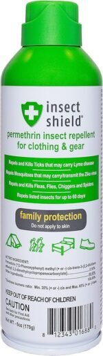 Insect Shield Premium Permethrin Spray - Tick, Flea, Fly, Mosquito, Chigger, Spider & Bed Bug Repellent for Clothing, Gear, Furniture, & Tents, Last up to 60 Days, Clear, 6 Oz Aerosol - Image 2