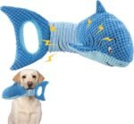 LEGEND SANDY Dog Toys for Aggressive Chewers, Large Dog Toys to Keep Them Busy, Interactive Squeaky Pet Toys, Tug of War, Crinkle Blue Shark (Blue) - Image 2