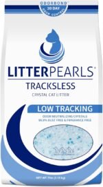 Litter Pearls Tracksless Unscented Non-Clumping Crystal Cat Litter with Odorbond, 7 lb, White, Clear and Blue Crystals - Image 2
