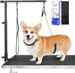 Pawaboo Dog Grooming Table Arm with Clamp, 35" Adjustable Dog Grooming Stand and Free Two No Sit Haunch Holder with Groom Loop, Foldable Home Dogs Groom Tool for Small Medium Pet, Groomer Partner - Image 2