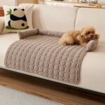 Pet Couch Covers for Sofa, 30" × 30" Calming Dog Bed, Water Resistant Furniture Dog Mat Protector with Bolster, Universal Couch Cover for Large Medium Small Dogs and Cats (Coffee) - Image 2