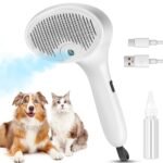 Pet Steam Brush for Dog & Cat, 4 in 1 Self Cleaning Cat Steam Brush for Shedding, Mist Spray Hair Removal Comb for Long Haired Pet Grooming, Effectively Prevents Flying Fur and Reduce Static - Image 2