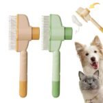 TemApex 2PCS Pet Comb for Dogs & Cats with Long & Short Stainless Steel Metal Teeth for Shedding and Tangles, Self-Cleaning Pet Comb for Dogs and Cats, Comfort and safety - Image 2