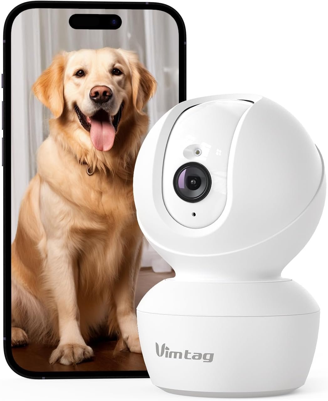 VIMTAG 4MP 5G Security Camera Indoor, Pet Camera with Speaker for Dog/Cat, Free AI Detection Indoor Camera with Phone App, Motion Tracking, Night Vision,2-Way Audio, Support 128GB Card(Not Included) - Image 2